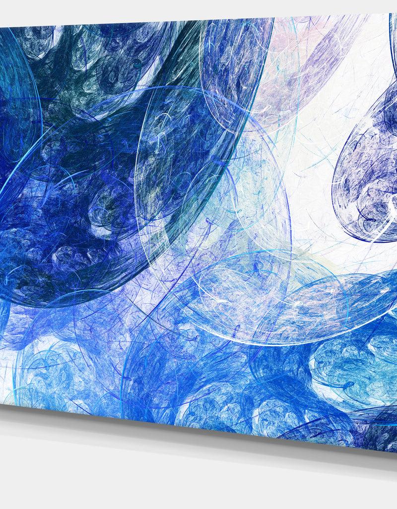 DesignQ Light Blue Swirling Clouds - Abstract Digital Art Canvas Print