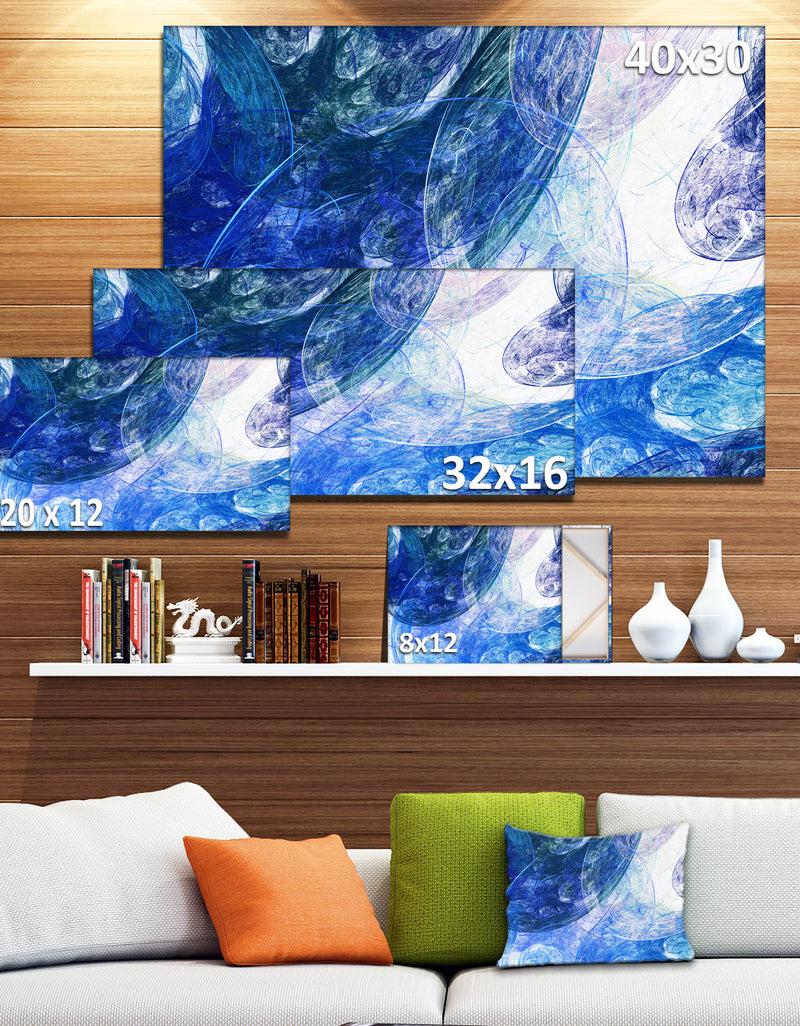 DesignQ Light Blue Swirling Clouds - Abstract Digital Art Canvas Print