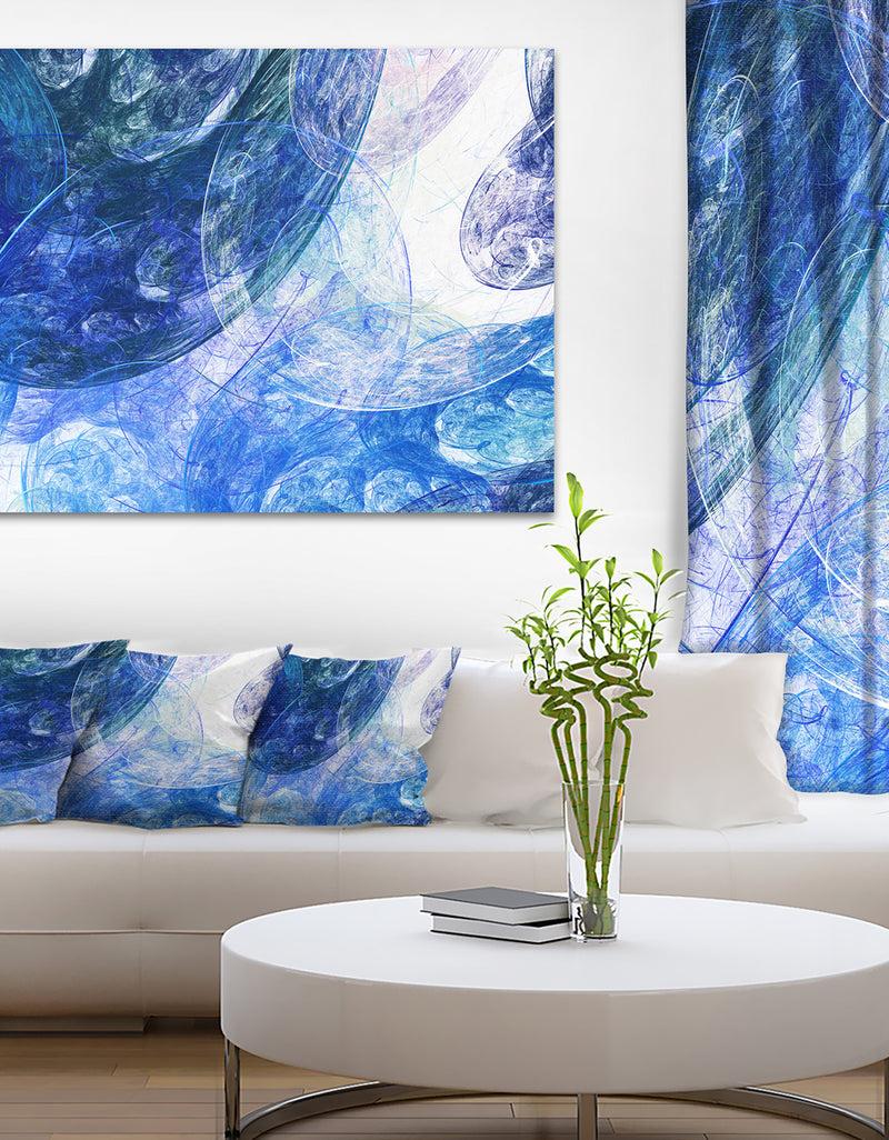 DesignQ Light Blue Swirling Clouds - Abstract Digital Art Canvas Print