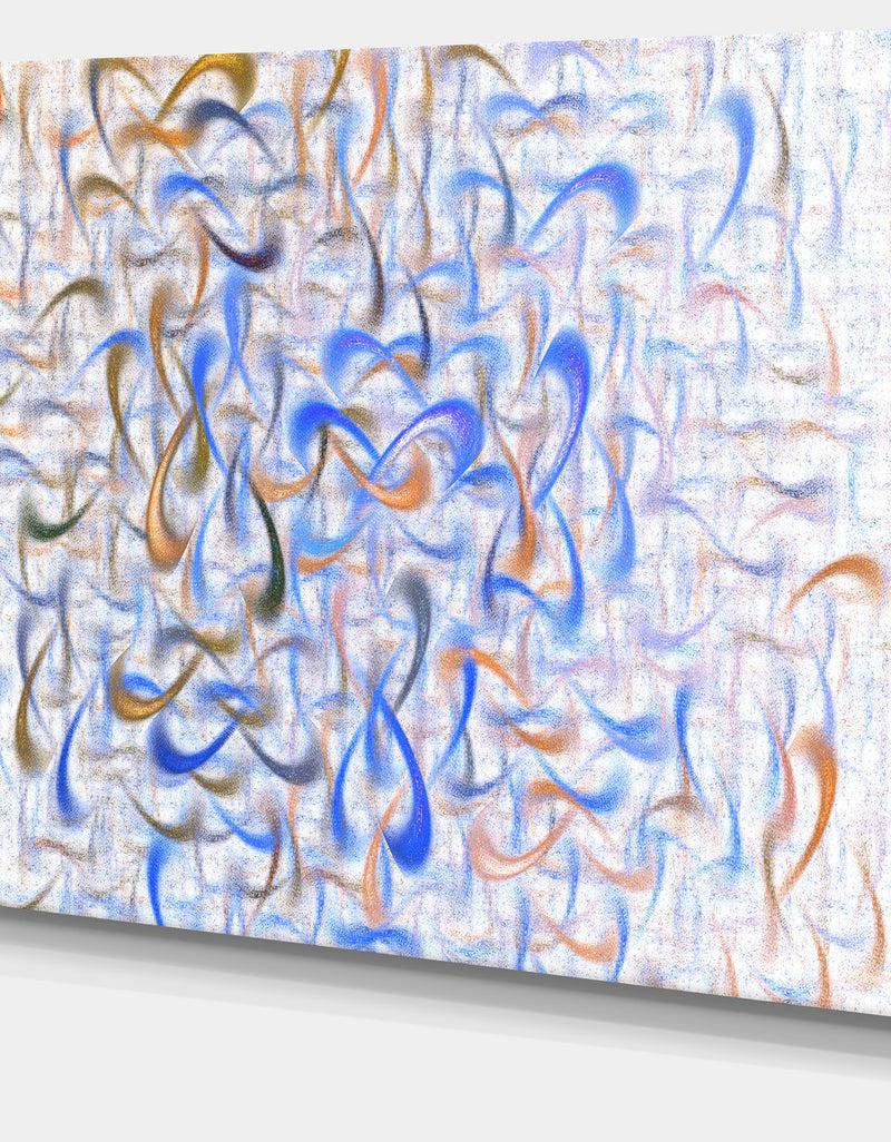 DesignQ Light Blue Watercolor Fractal Art'Large Abstract Canvas Art Print