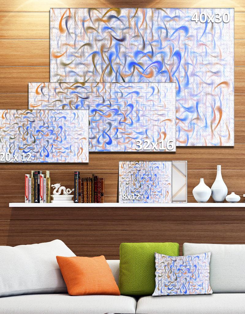 DesignQ Light Blue Watercolor Fractal Art'Large Abstract Canvas Art Print