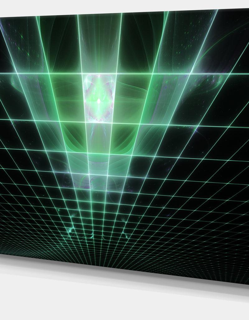 DesignQ Light Green Bat On Radar Screen - Abstract Wall Art On Canvas