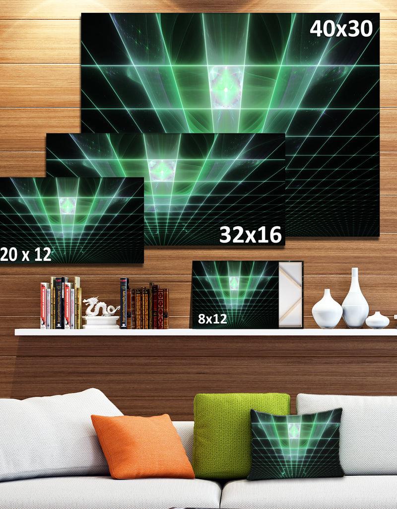 DesignQ Light Green Bat On Radar Screen - Abstract Wall Art On Canvas