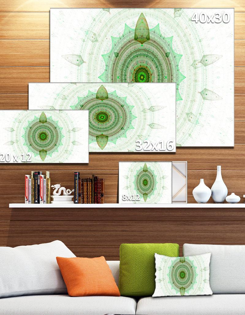 DesignQ Light Green Cryptical Sphere - Abstract Wall Art Canvas