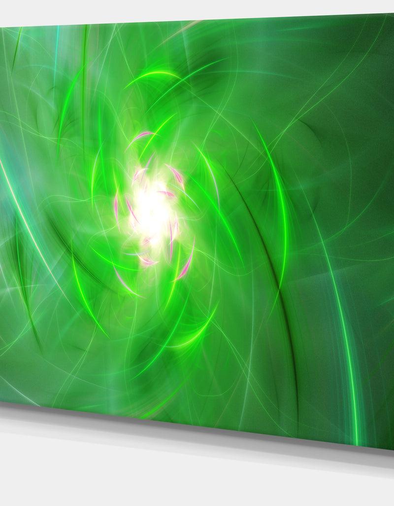 DesignQ Light Green Fractal Whirlpool - Abstract Wall Art Canvas