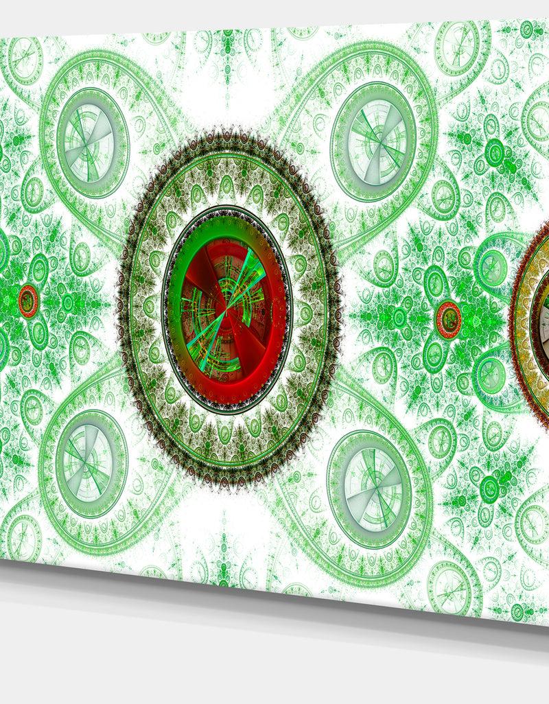 DesignQ Light Green Psychedelic Relaxing Art - Extra Large Canvas Art Print