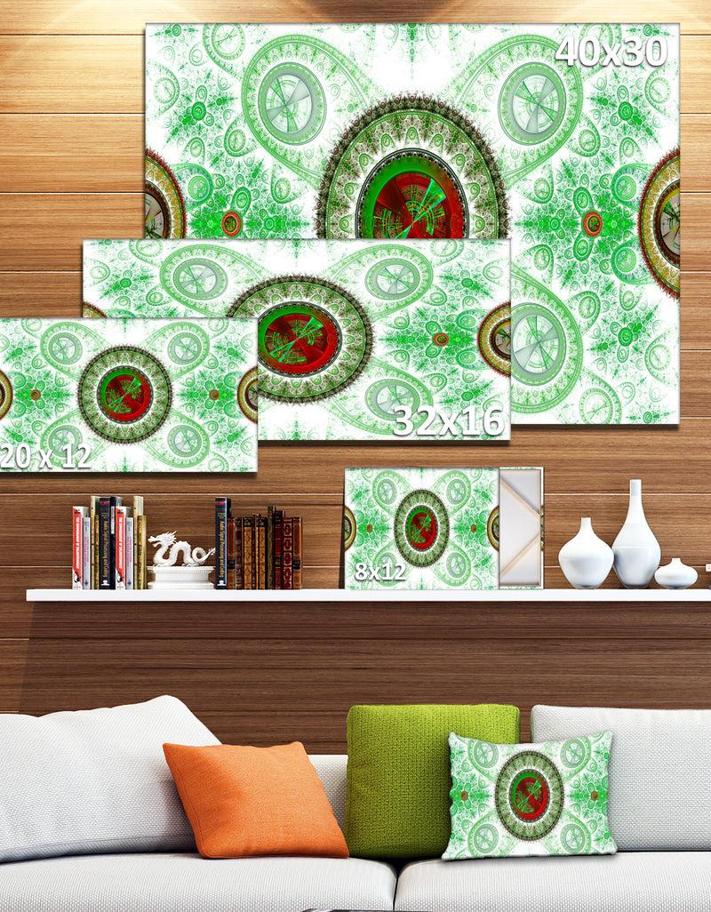 DesignQ Light Green Psychedelic Relaxing Art - Extra Large Canvas Art Print