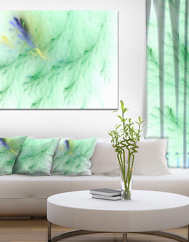 DesignQ Light Green Veins of Marble - Abstract Wall Art Canvas