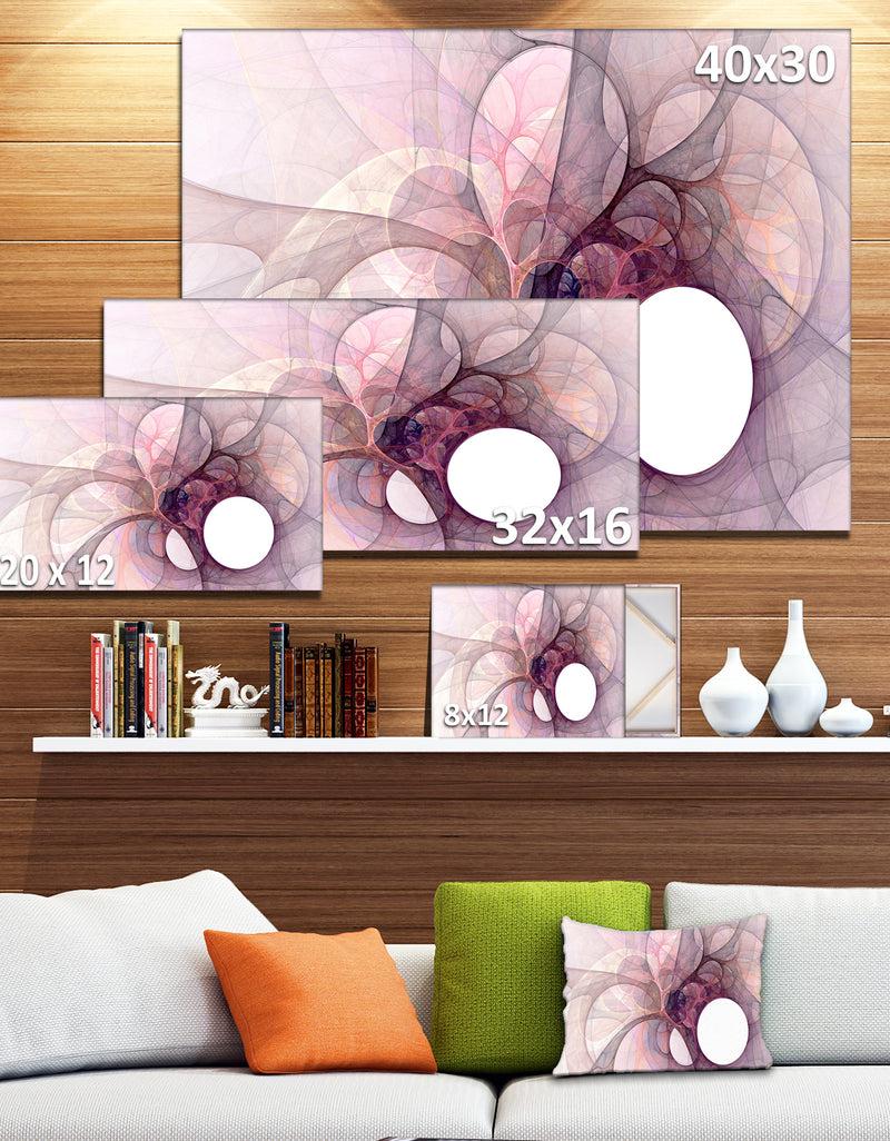 DesignQ Light Purple Fractal Angel Wings - Abstract Wall Art Canvas