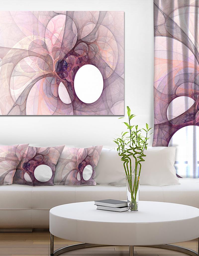 DesignQ Light Purple Fractal Angel Wings - Abstract Wall Art Canvas