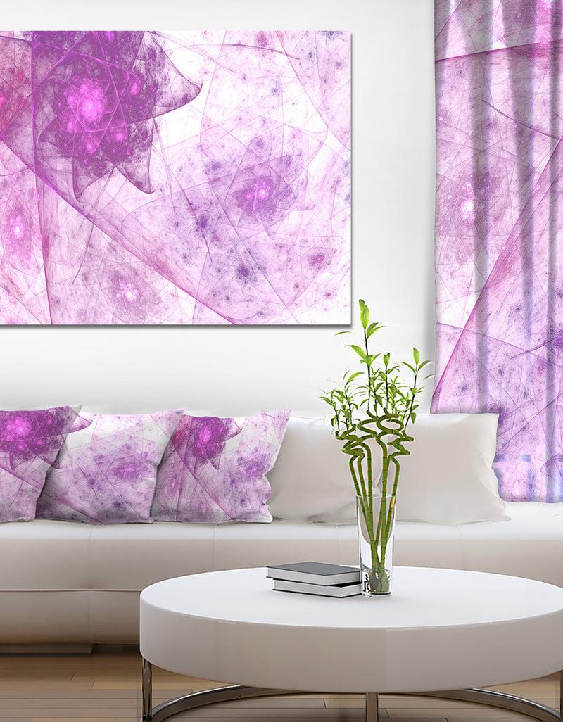DesignQ Light Purple Rotating Polyhedron - Abstract Canvas Wall Art