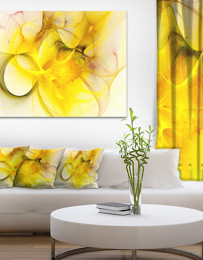 DesignQ Light Yellow Nebula Star - Abstract Digital Art Canvas Print