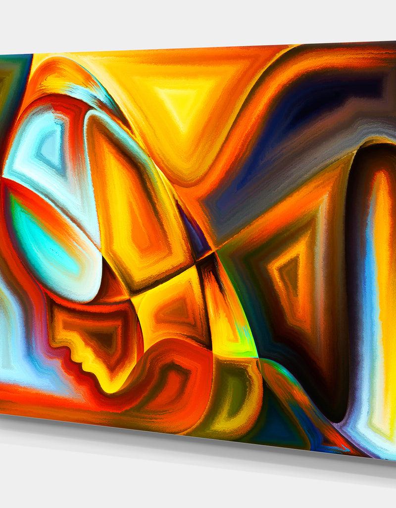 DesignQ Lights Of Passions - Abstract People Print On Wrapped Canvas