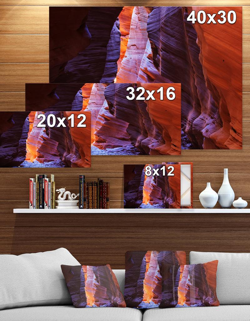 DesignQ Lightsream Deep In A Remote Slot Antelope Canyon - Canyon Photography On Wrapped Canvas