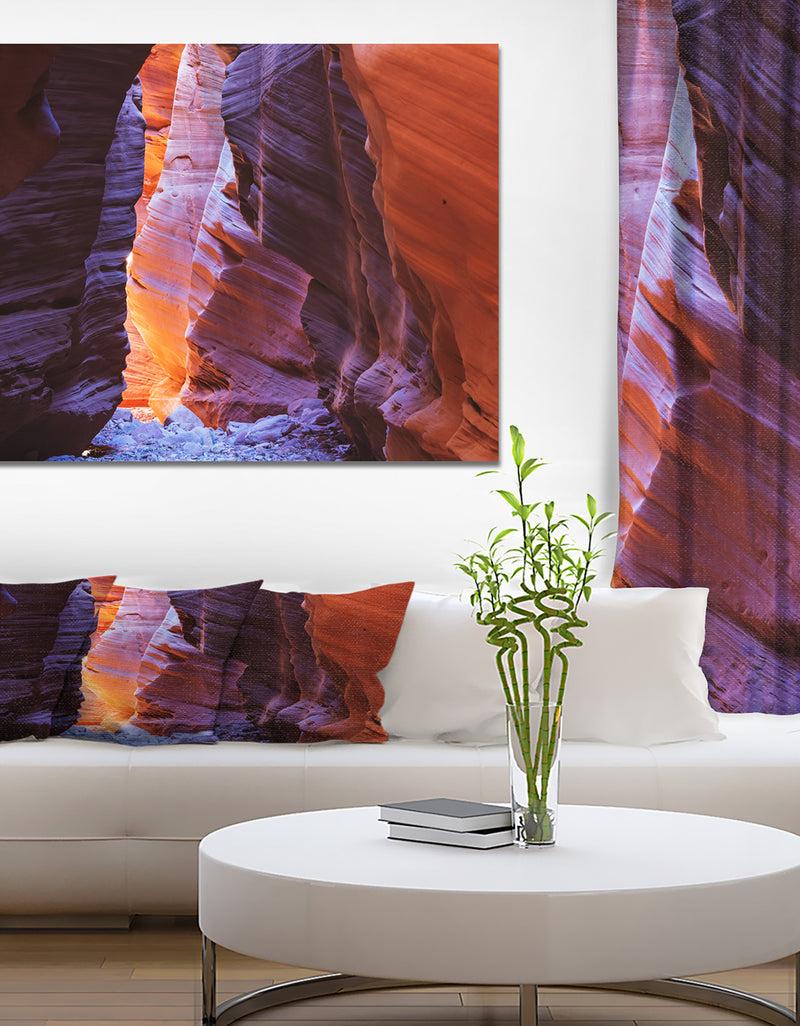 DesignQ Lightsream Deep In A Remote Slot Antelope Canyon - Canyon Photography On Wrapped Canvas