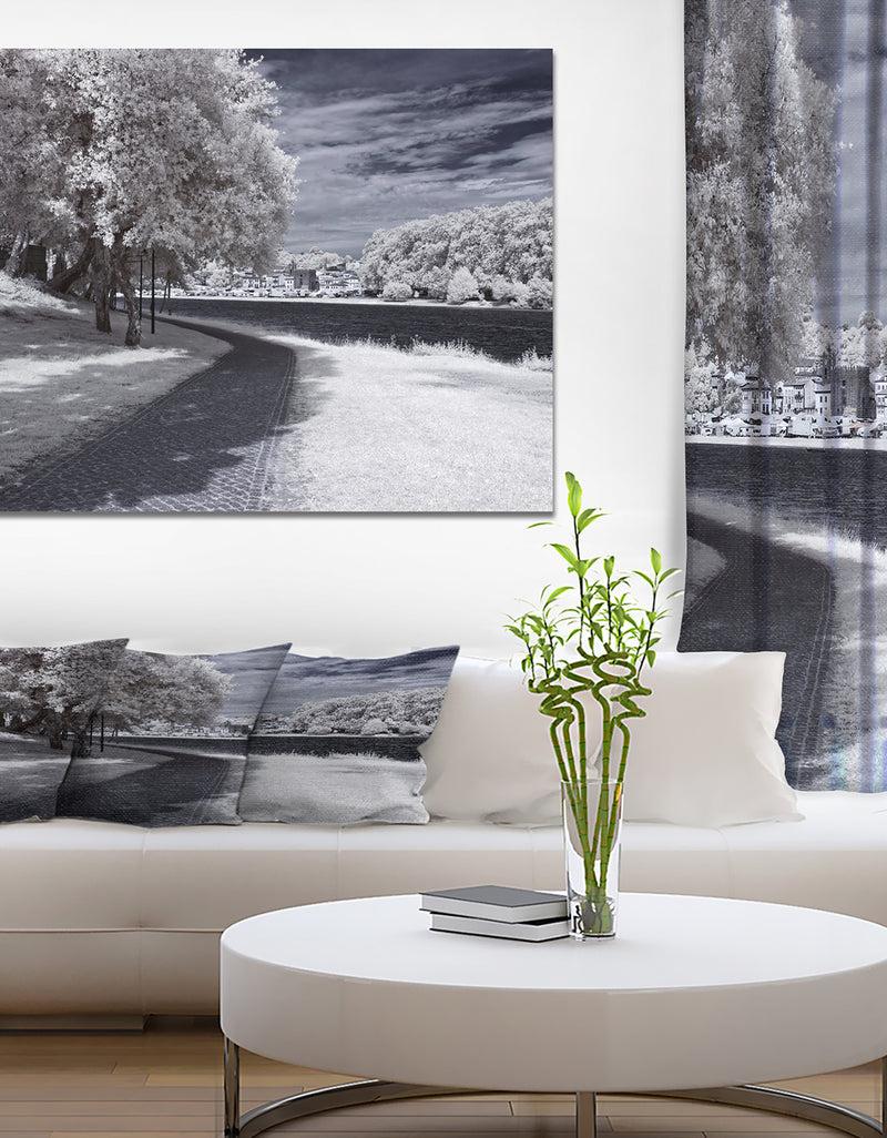 DesignQ Lima River Bank in Spring Sunny Afternoon - Landscapes Photography on wrapped canvas