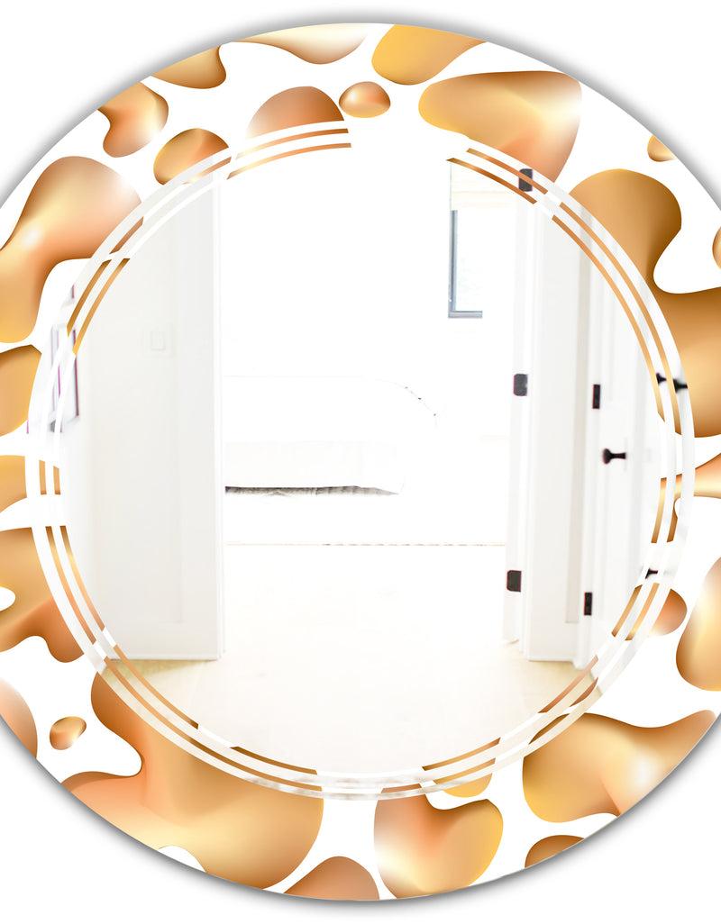 DesignQ Liquid Gold I - Modern Round Or Oval Wall Mirror - Triple C