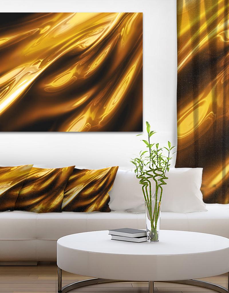 DesignQ Liquid Gold Texture Pattern - Abstract Digital Art Canvas Print