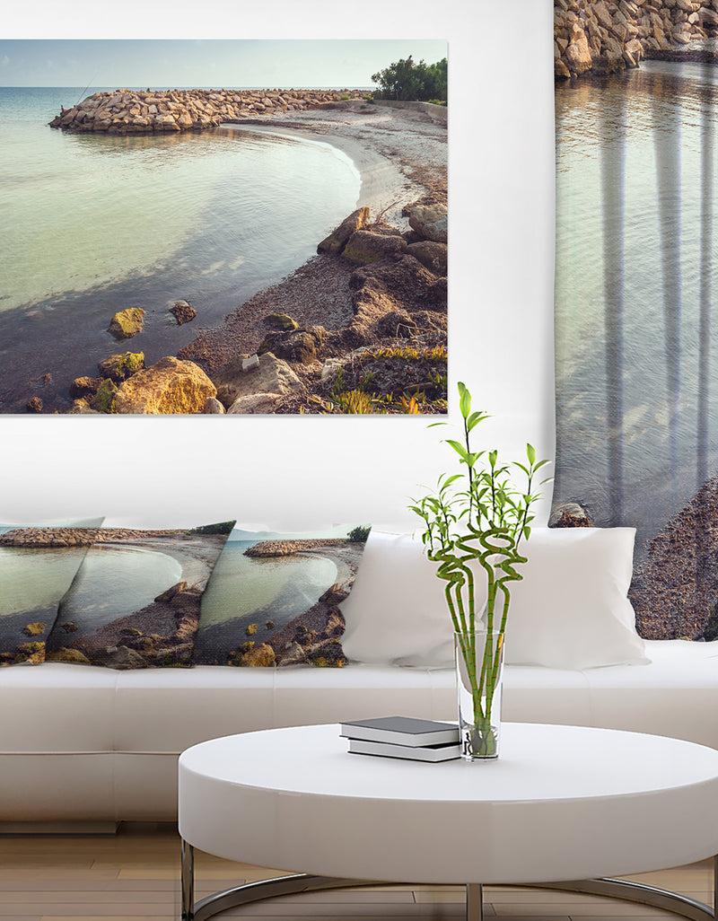 DesignQ Little Lagoon with Fishermen Africa - Extra Large Seashore Canvas Art