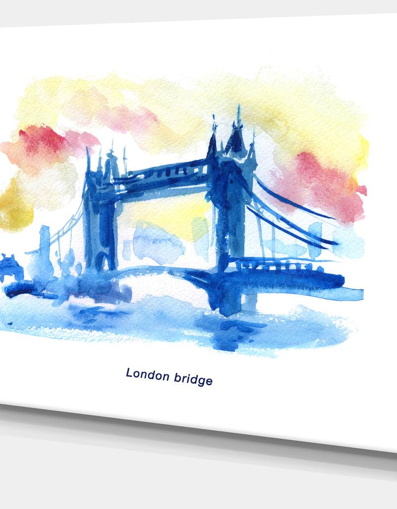 DesignQ London Hand'drawn Illustration - Cityscape Painting Canvas Print