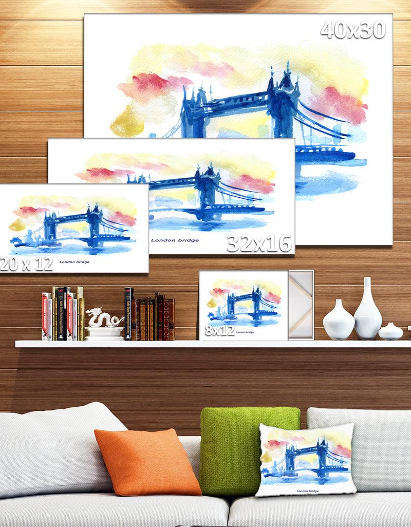 DesignQ London Hand'drawn Illustration - Cityscape Painting Canvas Print