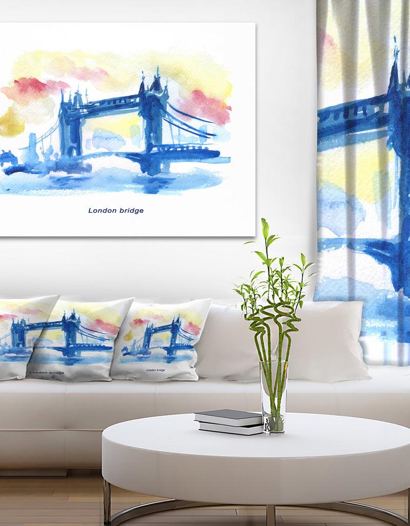 DesignQ London Hand'drawn Illustration - Cityscape Painting Canvas Print