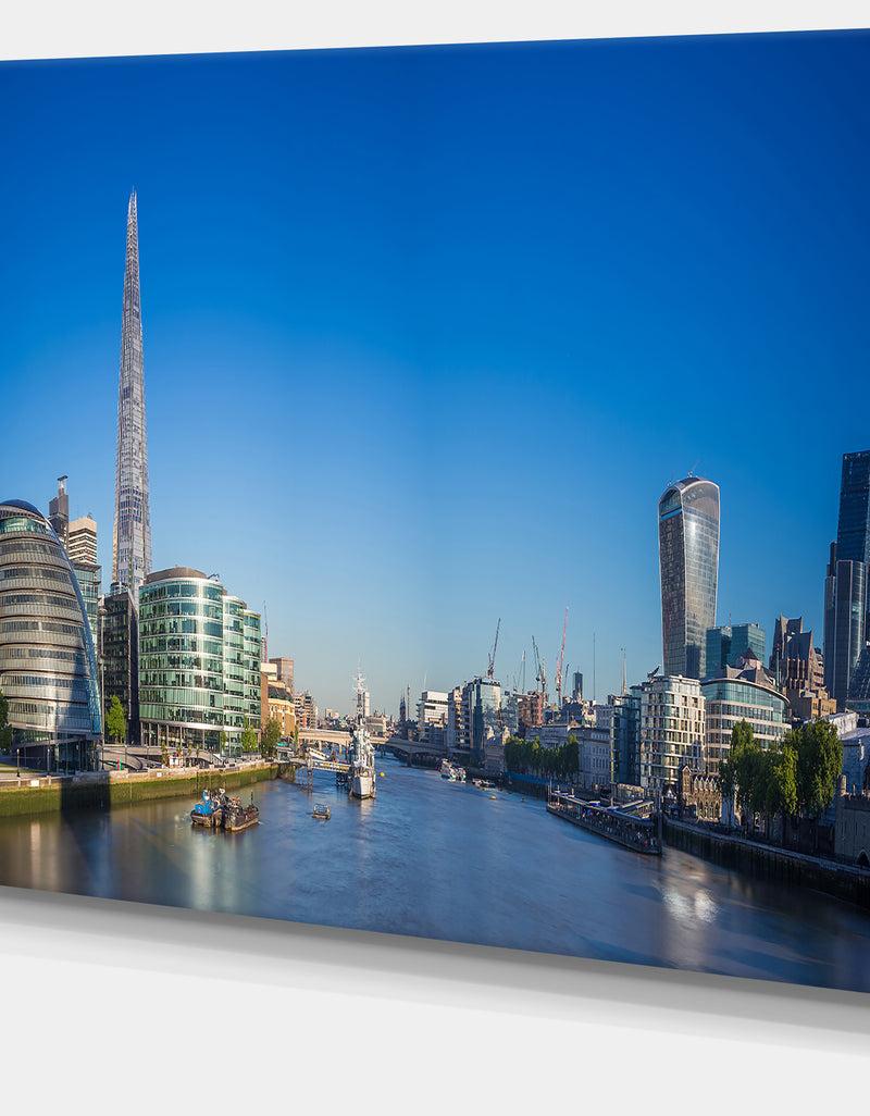 DesignQ London Panoramic Shot - Cityscape Photo Canvas Art Print