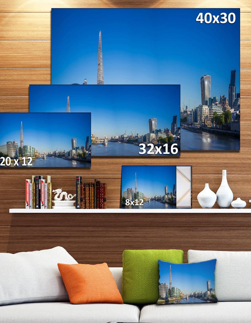 DesignQ London Panoramic Shot - Cityscape Photo Canvas Art Print