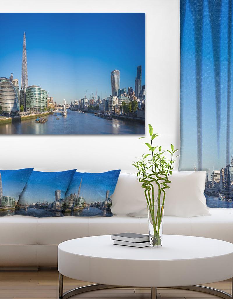 DesignQ London Panoramic Shot - Cityscape Photo Canvas Art Print