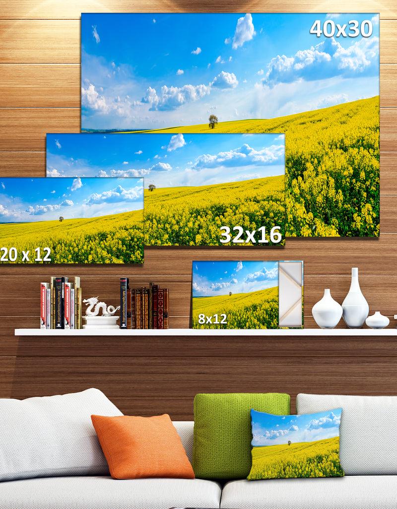 DesignQ Lone Tree In Blooming Cozla Park - Contemporary Landscape Canvas Art