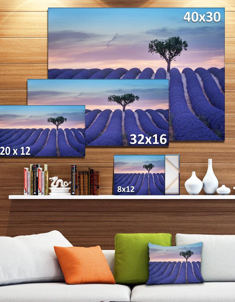 DesignQ Lonely Trees Uphill On Sunset - Landscape Wall Artwork