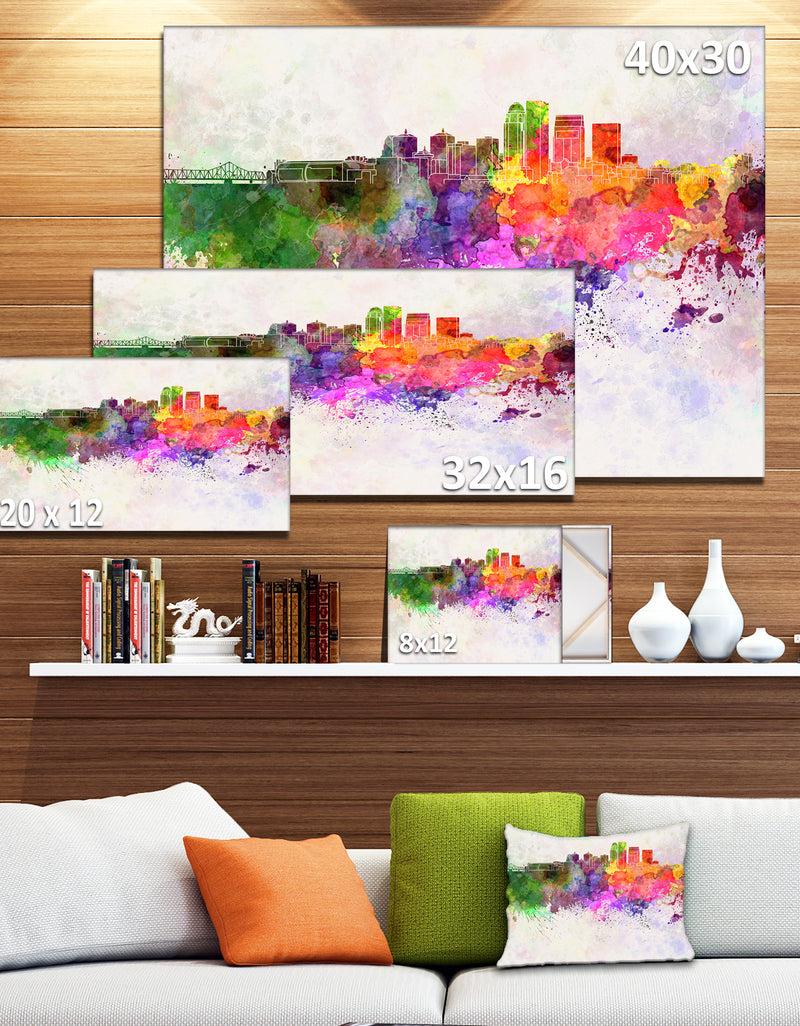 DesignQ Louisville Skyline - Cityscape Canvas Artwork Print