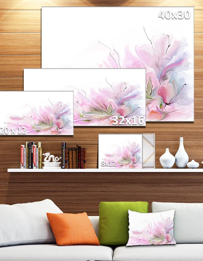 DesignQ Lovely Pink Flowers - Floral Contemporary Canvas Art Print