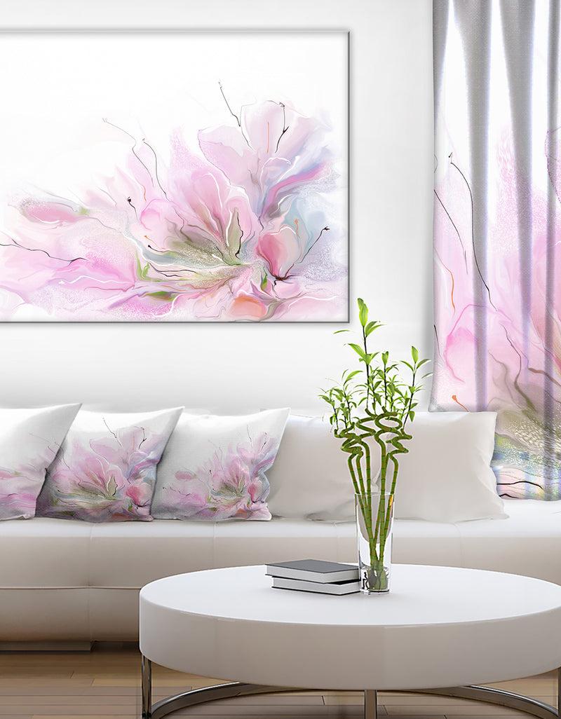 DesignQ Lovely Pink Flowers - Floral Contemporary Canvas Art Print