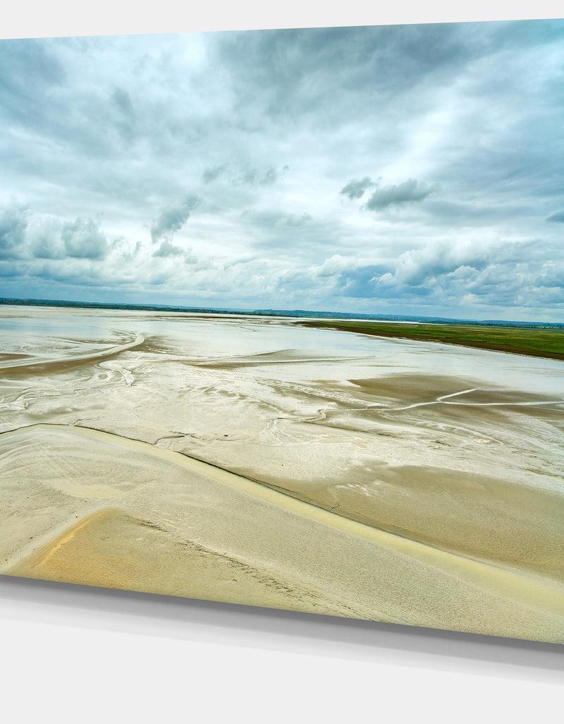 DesignQ Low Tide In Mont Saint Normandy - Oversized Landscape Wall Art Print