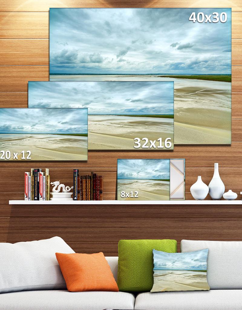 DesignQ Low Tide In Mont Saint Normandy - Oversized Landscape Wall Art Print