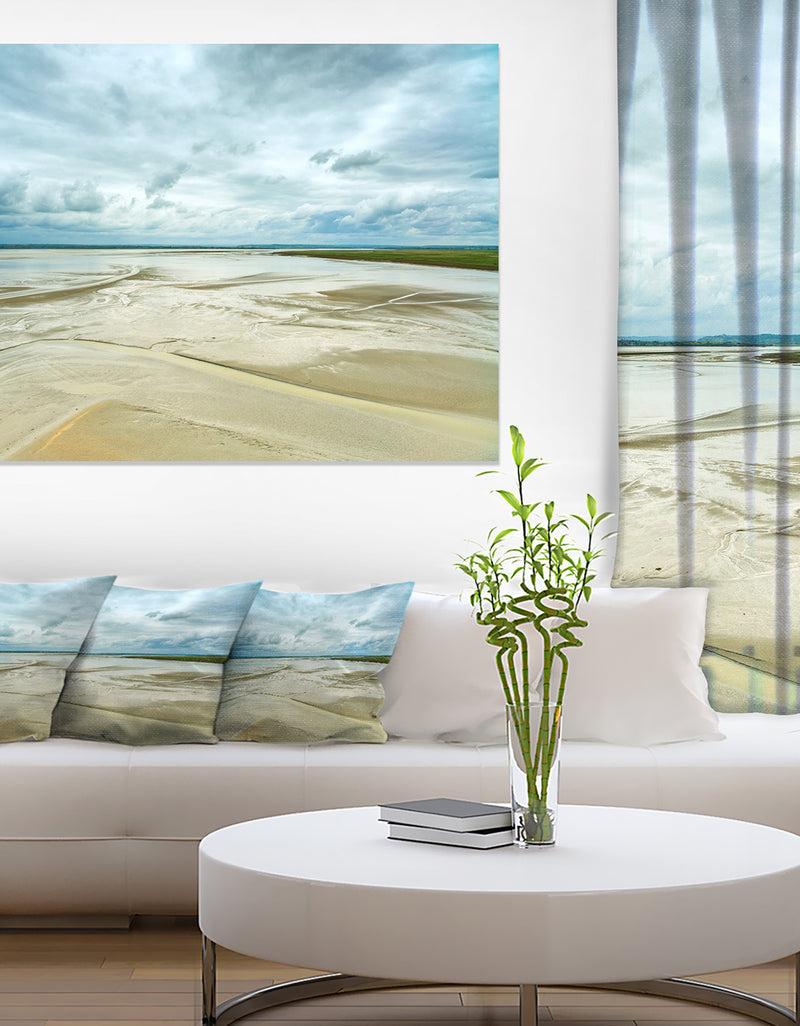 DesignQ Low Tide In Mont Saint Normandy - Oversized Landscape Wall Art Print