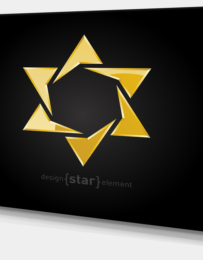 DesignQ Luxury Golden Star - Modern Digital Artwork Print