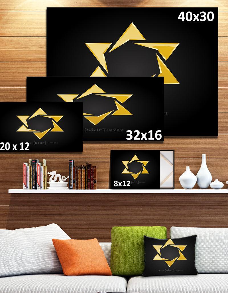 DesignQ Luxury Golden Star - Modern Digital Artwork Print