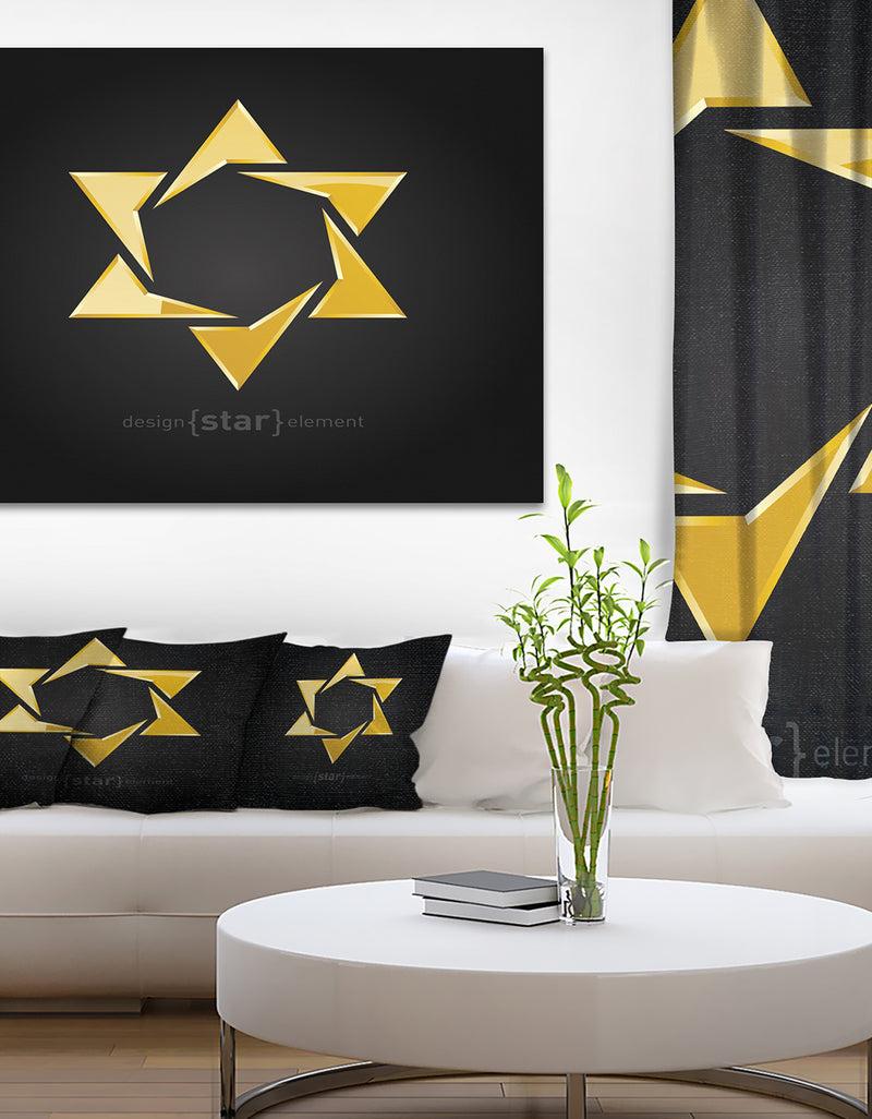 DesignQ Luxury Golden Star - Modern Digital Artwork Print