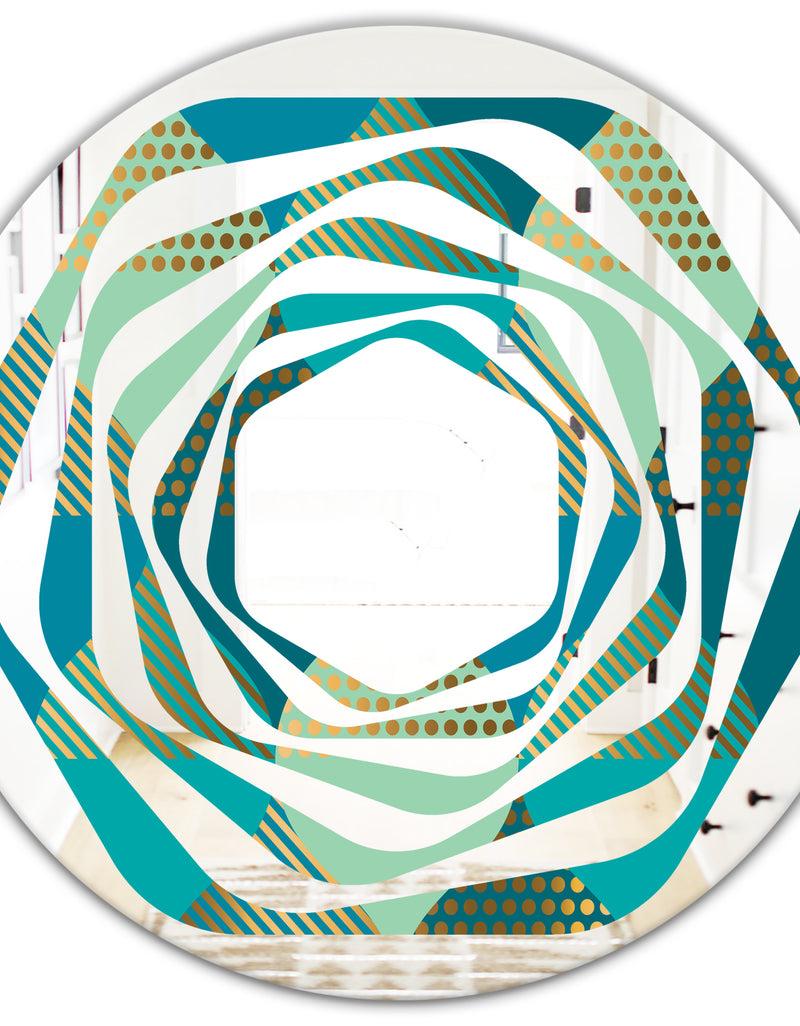 DesignQ Luxury Retro Drops I - Modern Round Or Oval Wall Mirror - Whirl