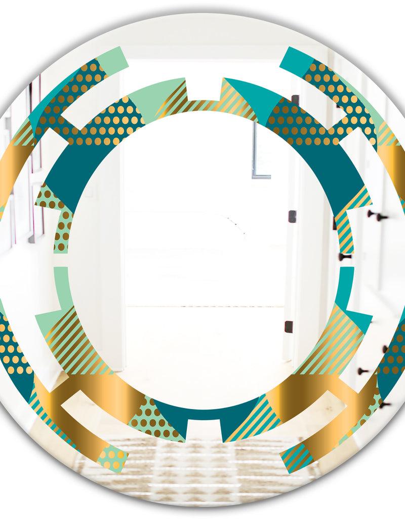 DesignQ Luxury Retro Drops II - Modern Round Or Oval Wall Mirror - Space