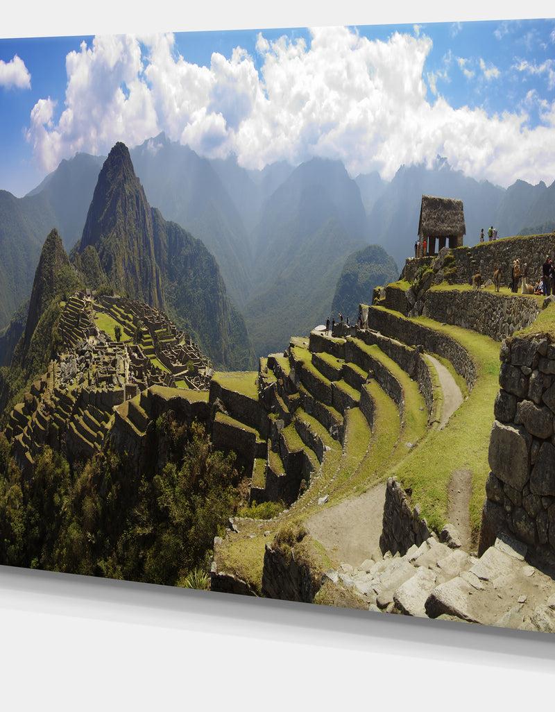 DesignQ Machu Picchu Panorama - Landscape Photo Canvas Art Print