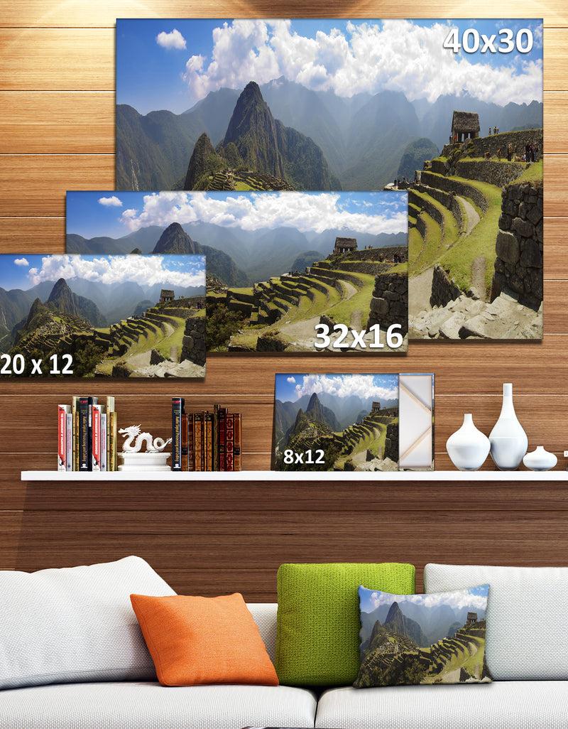 DesignQ Machu Picchu Panorama - Landscape Photo Canvas Art Print