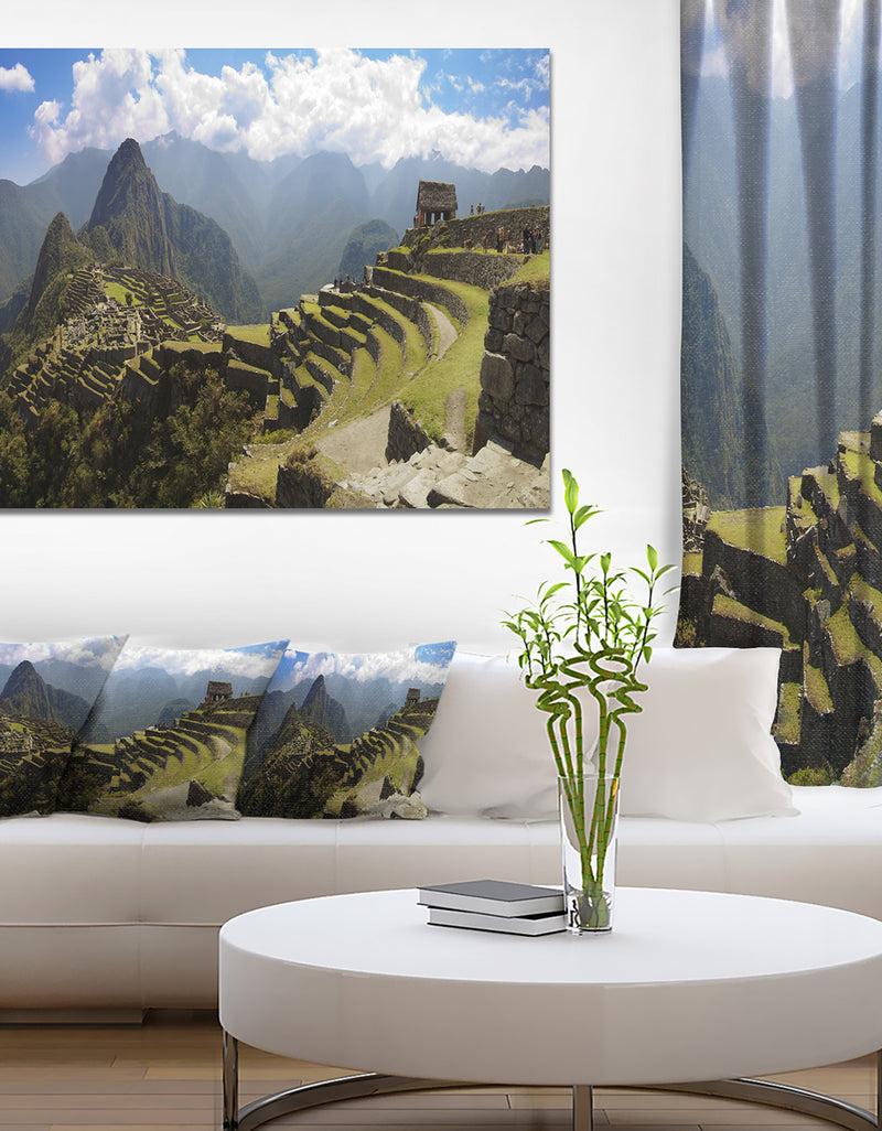 DesignQ Machu Picchu Panorama - Landscape Photo Canvas Art Print