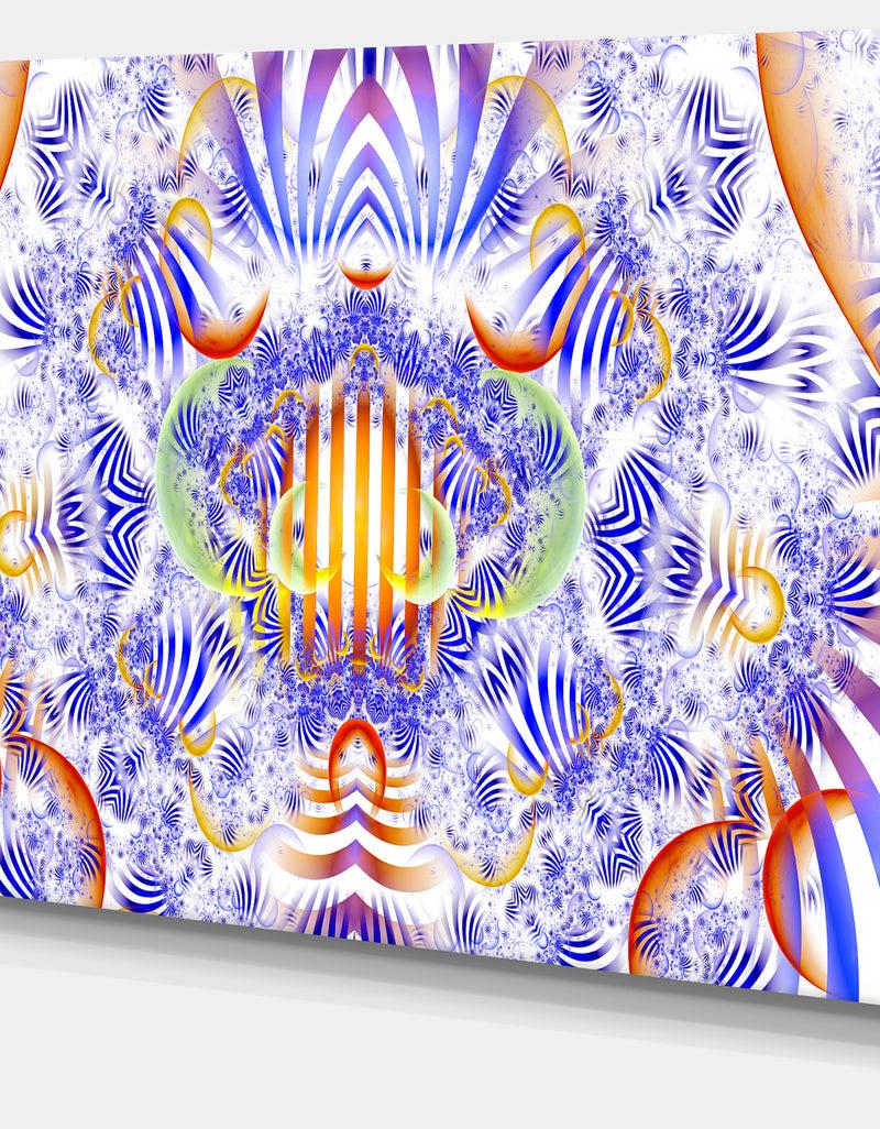 DesignQ Magical Fairy Pattern Blue'Large Abstract Canvas Art Print