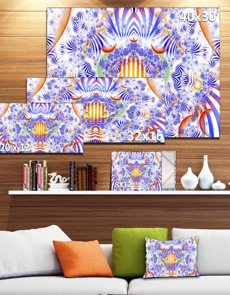 DesignQ Magical Fairy Pattern Blue'Large Abstract Canvas Art Print