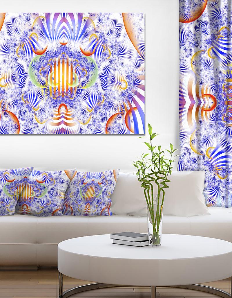 DesignQ Magical Fairy Pattern Blue'Large Abstract Canvas Art Print