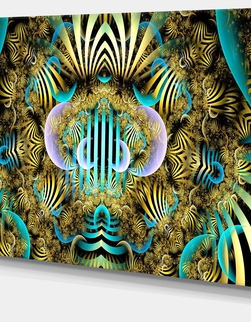 DesignQ Magical Fairy Pattern Brown'Large Abstract Canvas Art Print