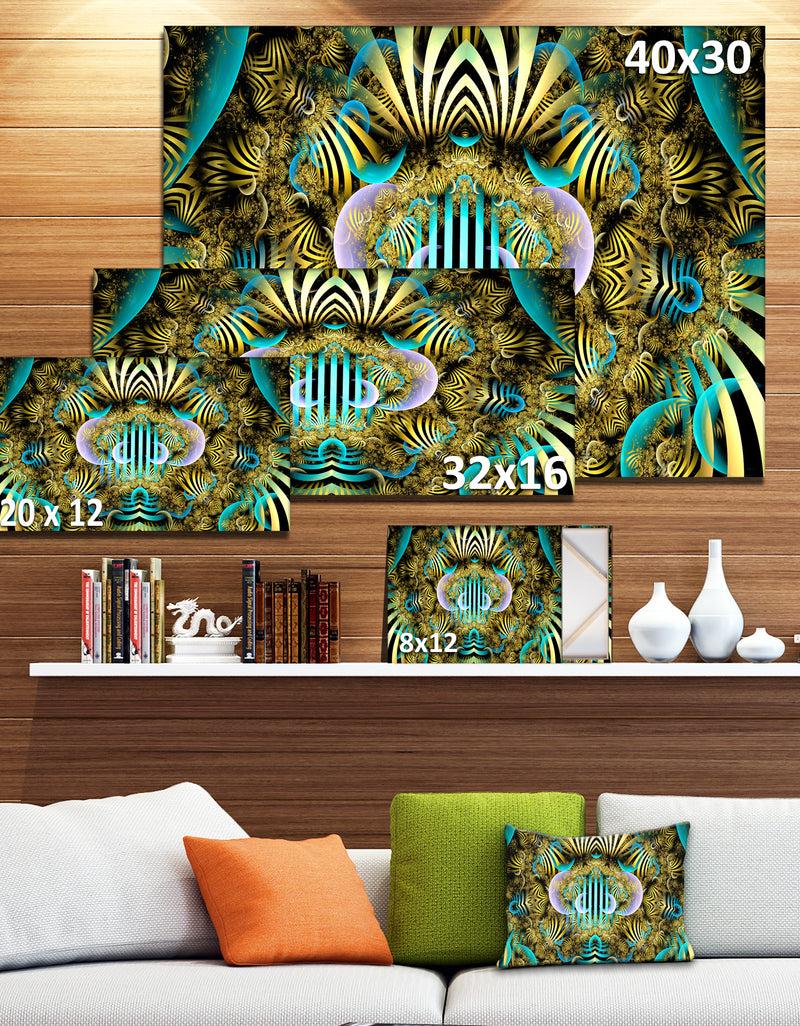 DesignQ Magical Fairy Pattern Brown'Large Abstract Canvas Art Print